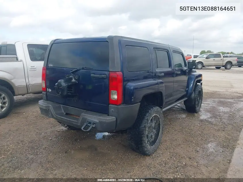 2008 Hummer H3 Suv VIN: 5GTEN13E088164651 Lot: 44664093