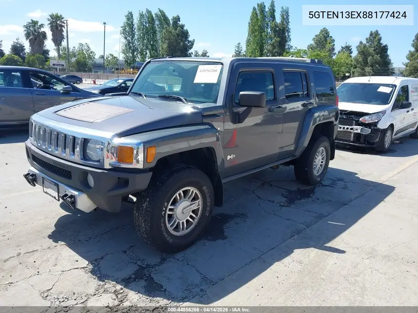2008 Hummer H3 Suv VIN: 5GTEN13EX88177424 Lot: 44856266