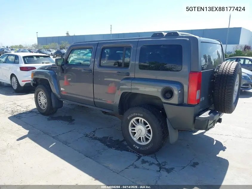 2008 Hummer H3 Suv VIN: 5GTEN13EX88177424 Lot: 44856266