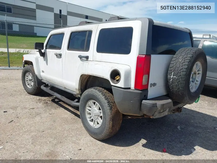 2008 Hummer H3 Suv VIN: 5GTEN13E288152940 Lot: 44898268