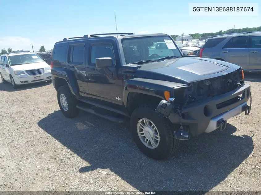 2008 Hummer H3 Suv VIN: 5GTEN13E688187674 Lot: 45226202