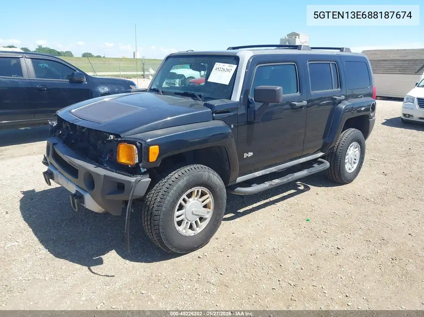 2008 Hummer H3 Suv VIN: 5GTEN13E688187674 Lot: 45226202