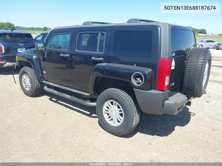 2008 Hummer H3 Suv VIN: 5GTEN13E688187674 Lot: 45226202