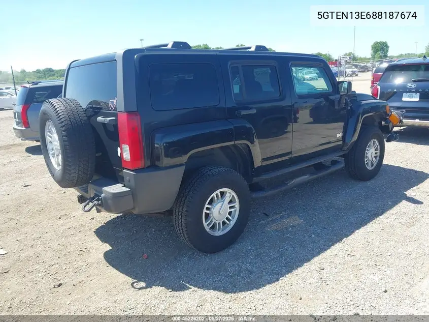 2008 Hummer H3 Suv VIN: 5GTEN13E688187674 Lot: 45226202