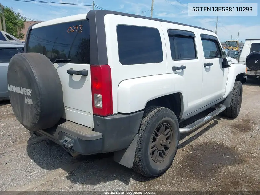 2008 Hummer H3 Suv VIN: 5GTEN13E588110293 Lot: 45314372
