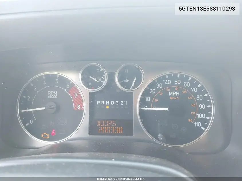 2008 Hummer H3 Suv VIN: 5GTEN13E588110293 Lot: 45314372