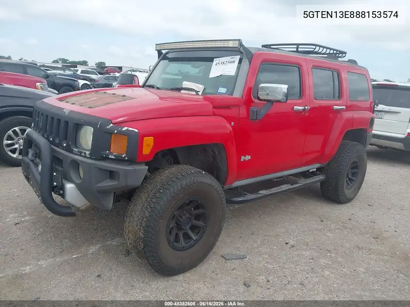 2008 Hummer H3 Suv VIN: 5GTEN13E888153574 Lot: 45382508
