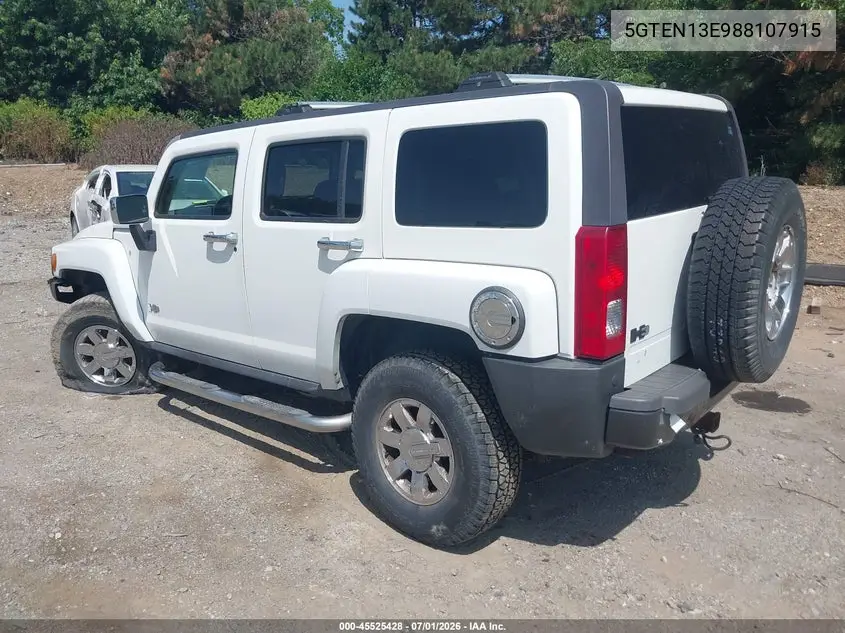 2008 Hummer H3 Suv Luxury VIN: 5GTEN13E988107915 Lot: 45525428