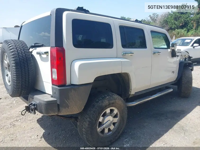 2008 Hummer H3 Suv Luxury VIN: 5GTEN13E988107915 Lot: 45525428