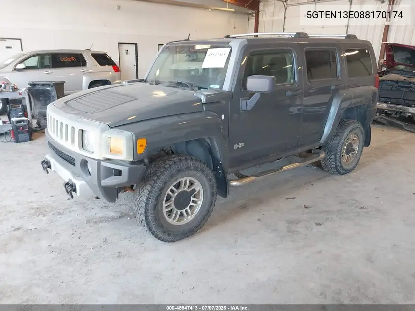 2008 Hummer H3 Suv VIN: 5GTEN13E088170174 Lot: 45547413