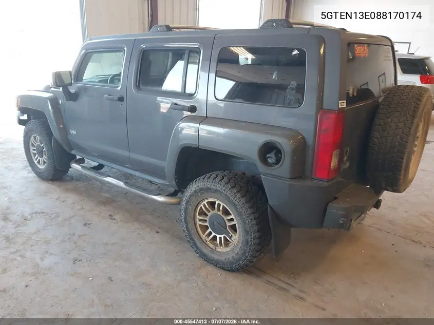 2008 Hummer H3 Suv VIN: 5GTEN13E088170174 Lot: 45547413