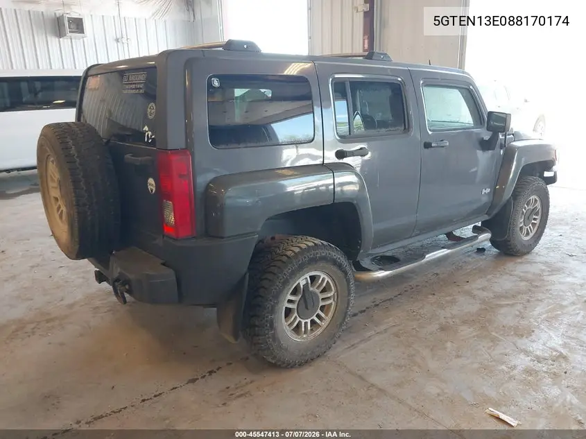 2008 Hummer H3 Suv VIN: 5GTEN13E088170174 Lot: 45547413
