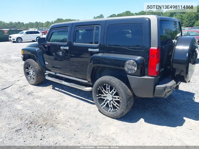 2009 Hummer H3 Suv VIN: 5GTEN13E498114868 Lot: 45262683