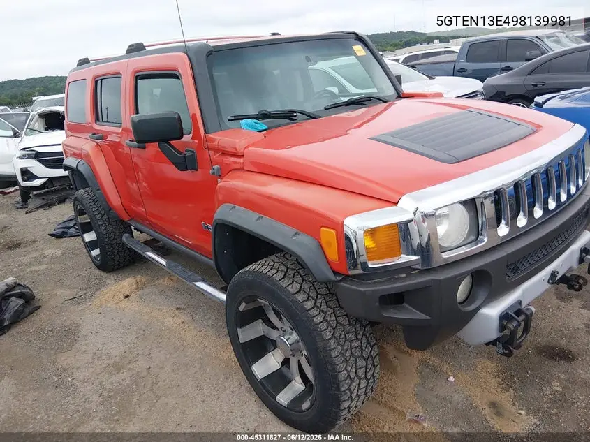 2009 Hummer H3 Suv VIN: 5GTEN13E498139981 Lot: 45311827