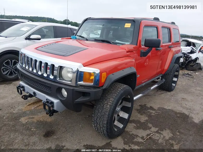 2009 Hummer H3 Suv VIN: 5GTEN13E498139981 Lot: 45311827