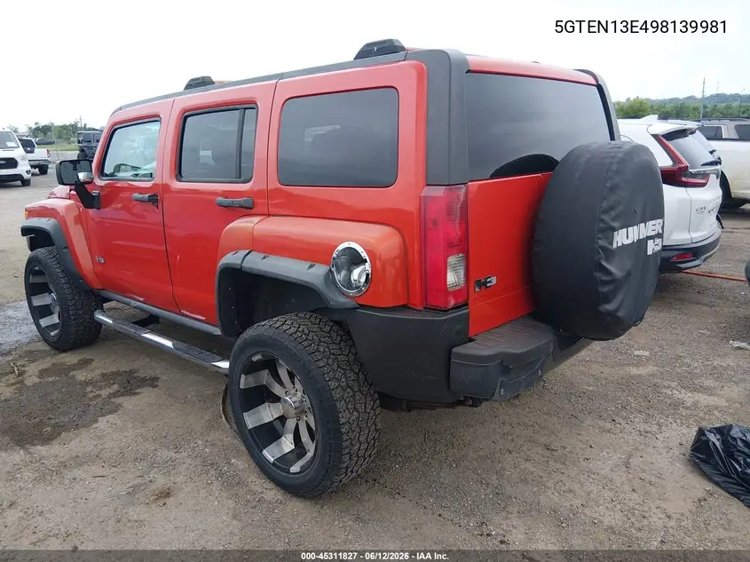 2009 Hummer H3 Suv VIN: 5GTEN13E498139981 Lot: 45311827
