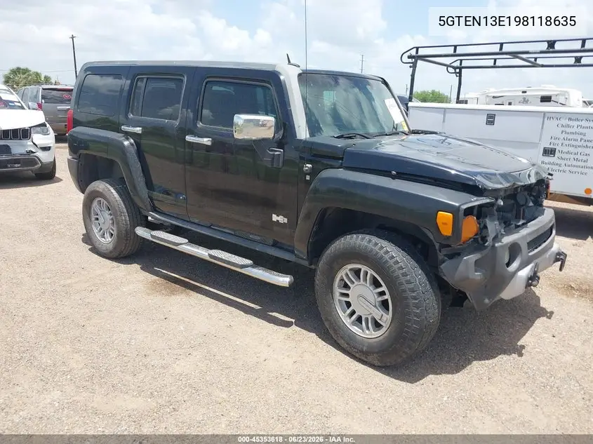 2009 Hummer H3 Suv VIN: 5GTEN13E198118635 Lot: 45353618