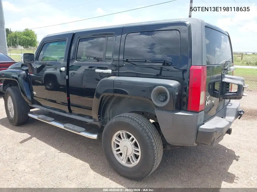 2009 Hummer H3 Suv VIN: 5GTEN13E198118635 Lot: 45353618