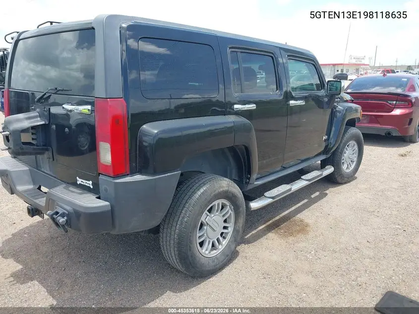 2009 Hummer H3 Suv VIN: 5GTEN13E198118635 Lot: 45353618