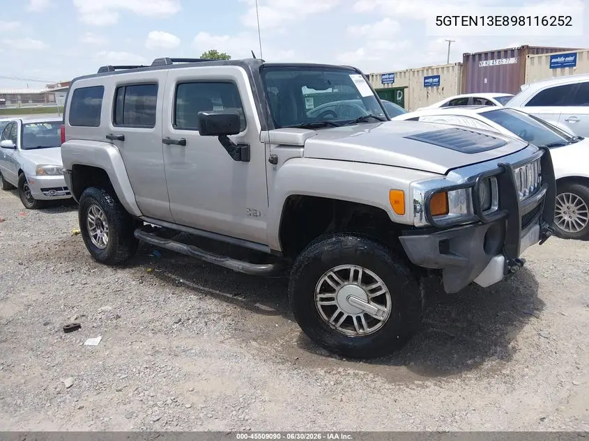 2009 Hummer H3 Suv VIN: 5GTEN13E898116252 Lot: 45509090