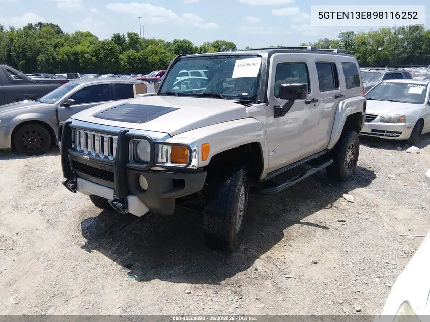 2009 Hummer H3 Suv VIN: 5GTEN13E898116252 Lot: 45509090