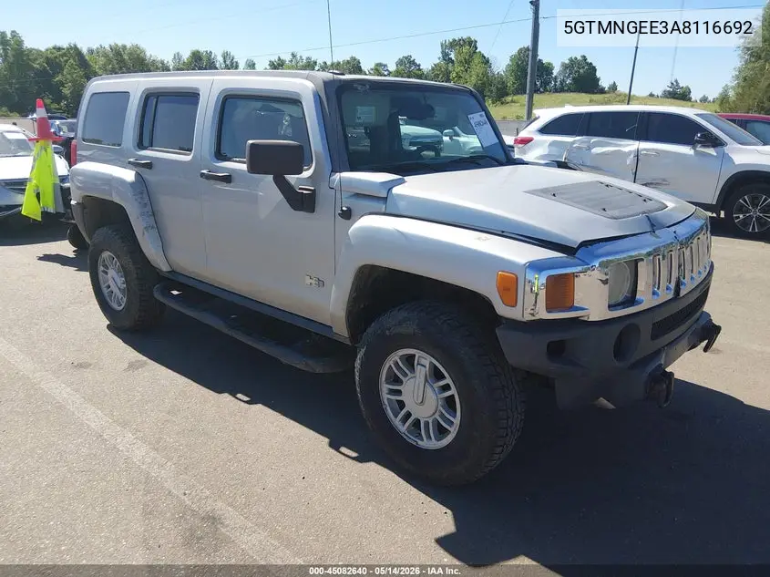 2010 Hummer H3 Suv VIN: 5GTMNGEE3A8116692 Lot: 45082640