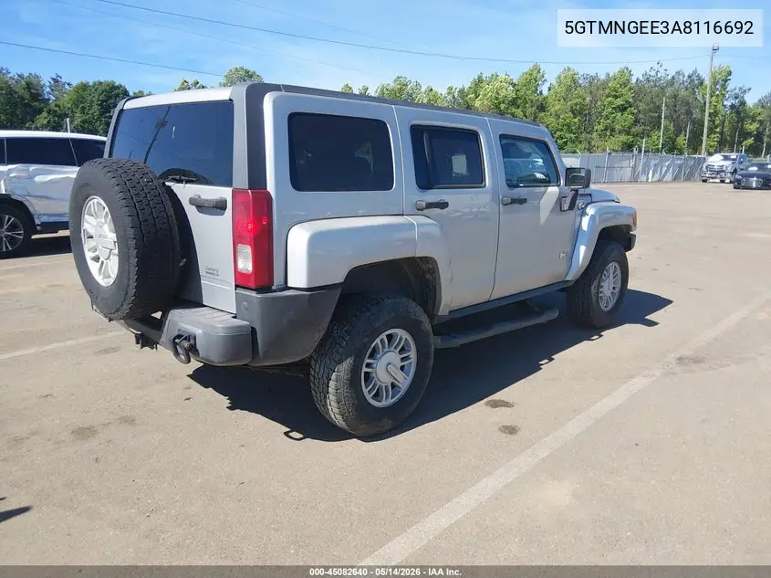 2010 Hummer H3 Suv VIN: 5GTMNGEE3A8116692 Lot: 45082640
