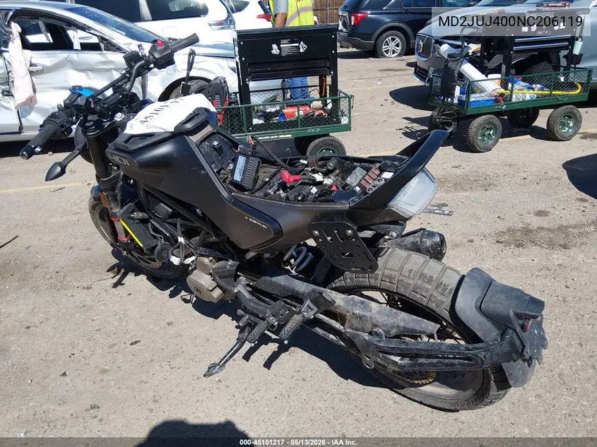 2022 Husqvarna Vitpilen 401/Svartpilen 401 VIN: MD2JUJ400NC206119 Lot: 45101217