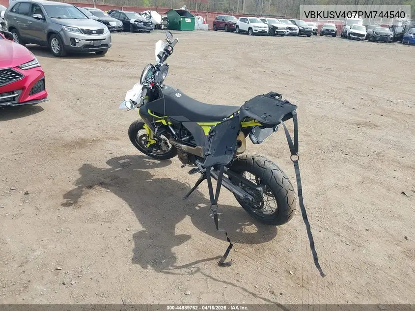 2023 Husqvarna Supermoto 701 VIN: VBKUSV407PM744540 Lot: 44889762