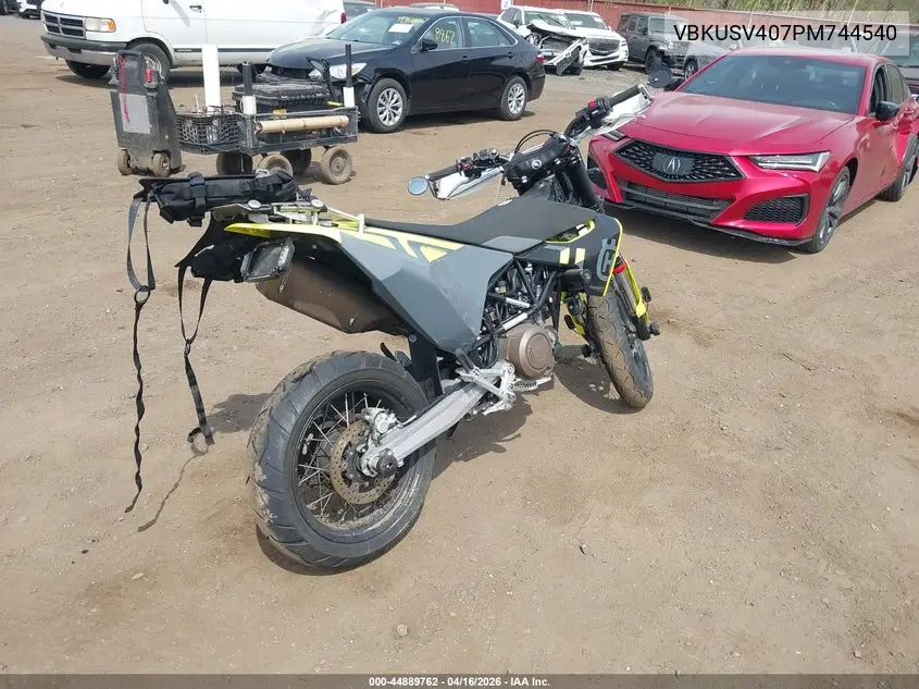 2023 Husqvarna Supermoto 701 VIN: VBKUSV407PM744540 Lot: 44889762