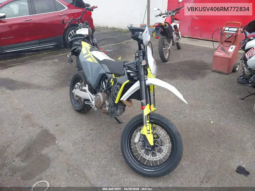 2024 Husqvarna Supermoto 701 VIN: VBKUSV406RM772834 Lot: 44870037