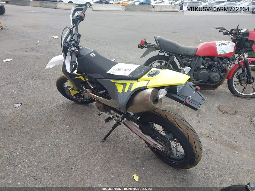 2024 Husqvarna Supermoto 701 VIN: VBKUSV406RM772834 Lot: 44870037