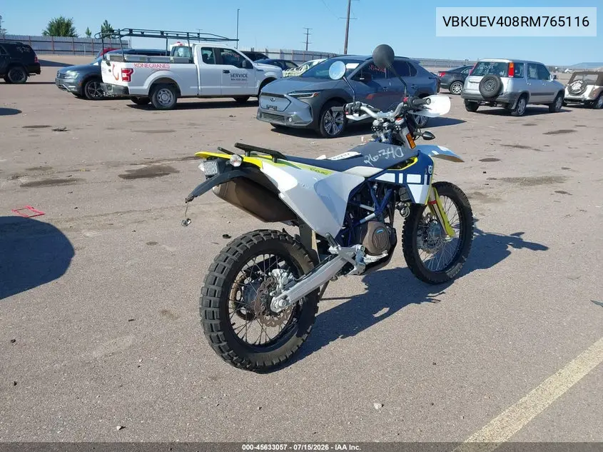 2024 Husqvarna 701 Enduro VIN: VBKUEV408RM765116 Lot: 45633057
