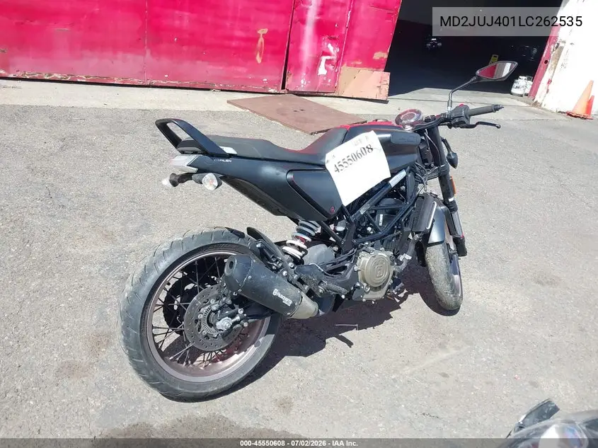 2020 Husqvarna Vitpilen 401/Svartpilen 401 VIN: MD2JUJ401LC262535 Lot: 45550608