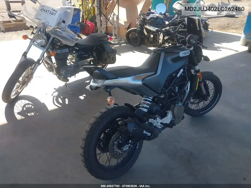 2020 Husqvarna Vitpilen 401/Svartpilen 401 VIN: MD2JUJ402LC262480 Lot: 45557763