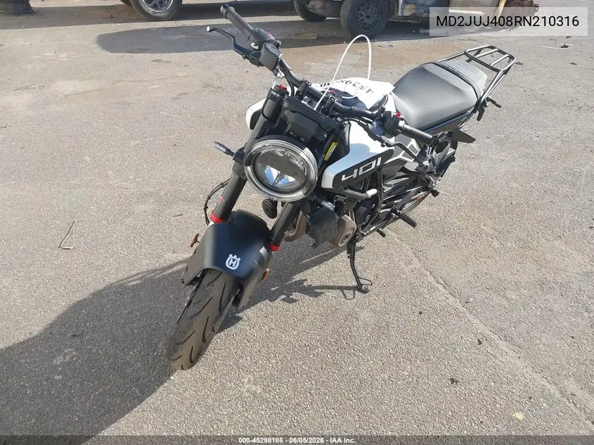 2024 Husqvarna Vitpilen 401/Svartpilen 401 VIN: MD2JUJ408RN210316 Lot: 45298186
