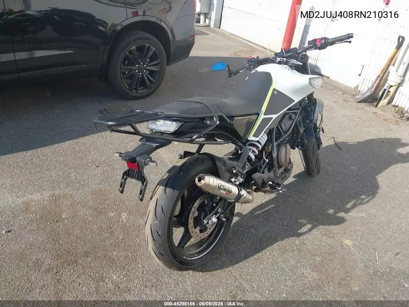 2024 Husqvarna Vitpilen 401/Svartpilen 401 VIN: MD2JUJ408RN210316 Lot: 45298186