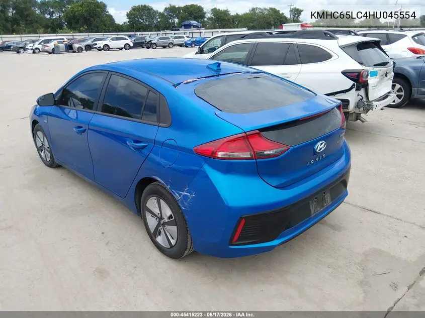 2017 Hyundai Ioniq Hybrid Blue VIN: KMHC65LC4HU045554 Lot: 45415223