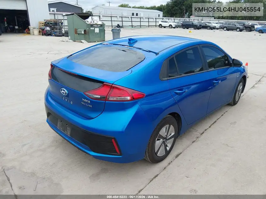 2017 Hyundai Ioniq Hybrid Blue VIN: KMHC65LC4HU045554 Lot: 45415223