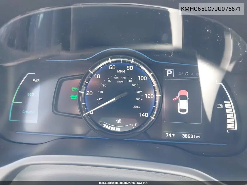 2018 Hyundai Ioniq Hybrid Blue VIN: KMHC65LC7JU075671 Lot: 45311188