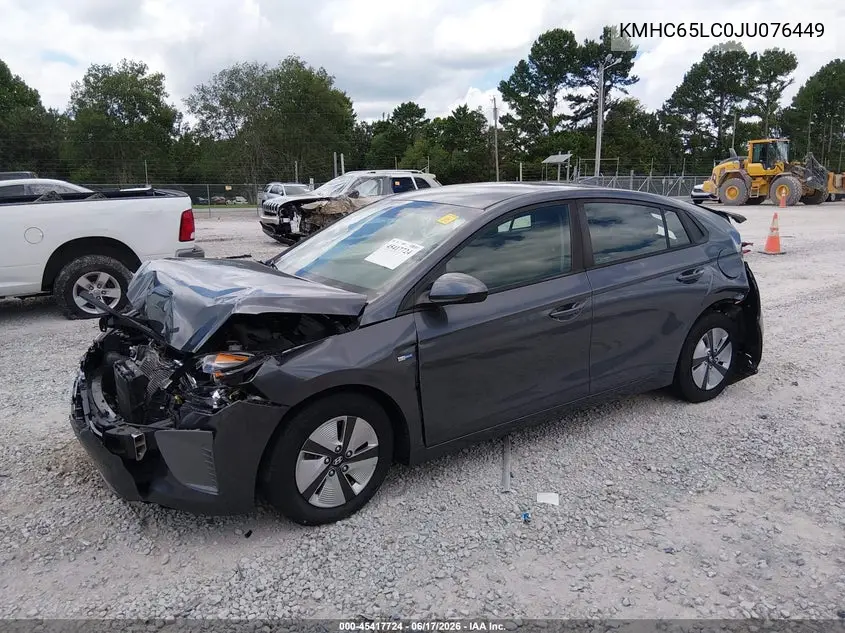 2018 Hyundai Ioniq Hybrid Blue VIN: KMHC65LC0JU076449 Lot: 45417724