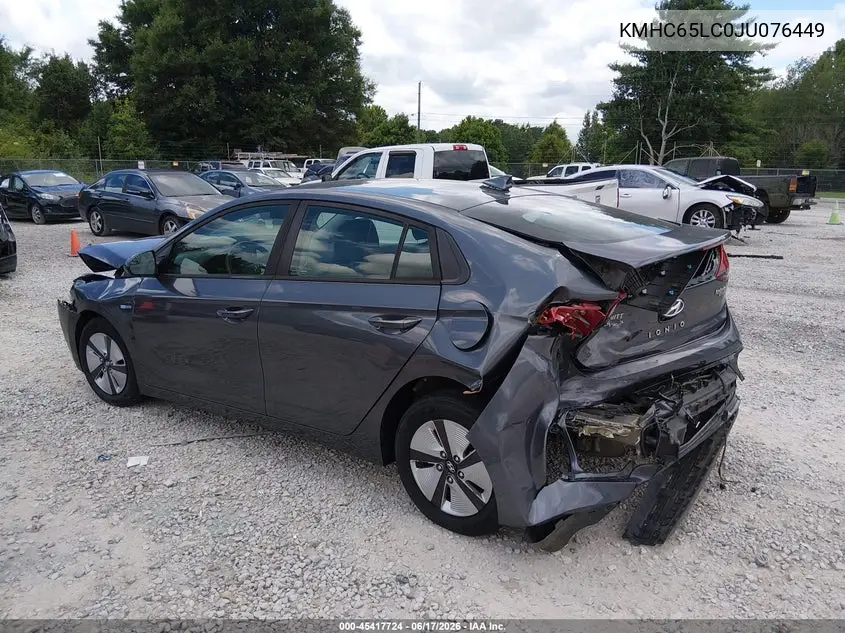 2018 Hyundai Ioniq Hybrid Blue VIN: KMHC65LC0JU076449 Lot: 45417724