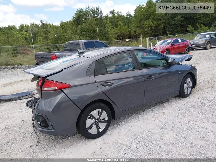 2018 Hyundai Ioniq Hybrid Blue VIN: KMHC65LC0JU076449 Lot: 45417724