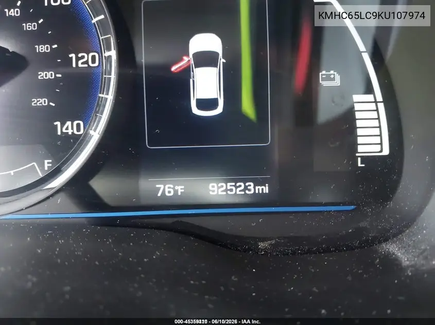 2019 Hyundai Ioniq Hybrid Blue VIN: KMHC65LC9KU107974 Lot: 45359310