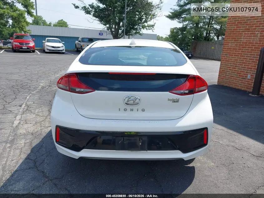 2019 Hyundai Ioniq Hybrid Blue VIN: KMHC65LC9KU107974 Lot: 45359310