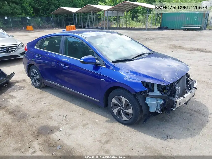 2019 Hyundai Ioniq Hybrid Sel VIN: KMHC75LC9KU120673 Lot: 45410215