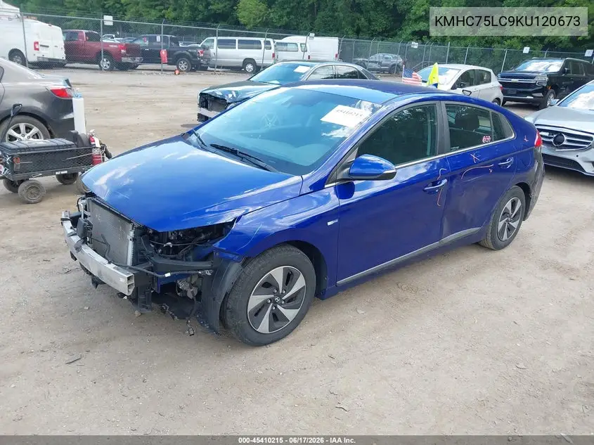 2019 Hyundai Ioniq Hybrid Sel VIN: KMHC75LC9KU120673 Lot: 45410215