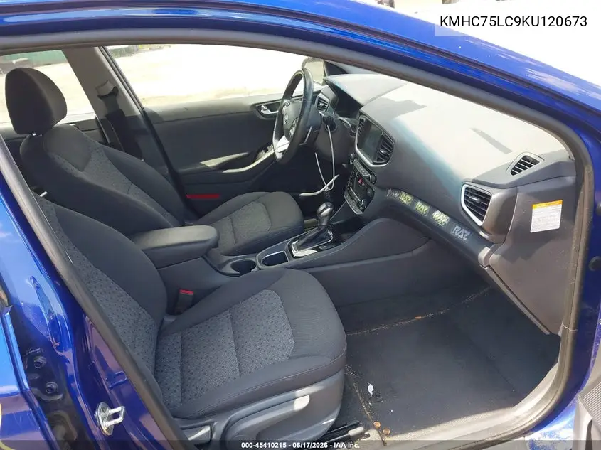 2019 Hyundai Ioniq Hybrid Sel VIN: KMHC75LC9KU120673 Lot: 45410215