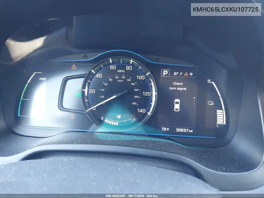 2019 Hyundai Ioniq Hybrid Blue VIN: KMHC65LCXKU107725 Lot: 45423357