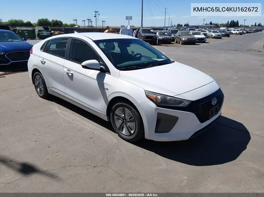 2019 Hyundai Ioniq Hybrid Blue VIN: KMHC65LC4KU162672 Lot: 45534801